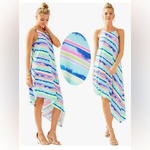 Lilly Pulitzer Magnolia Midi Dress Ceviche Stripe Diagonal size S EUC
